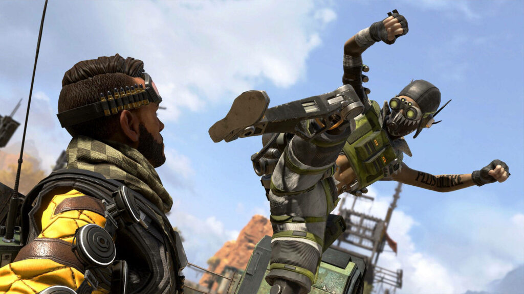 Rev Up the Action: Apex Legends' Octane Mid-Kick Wallpaper