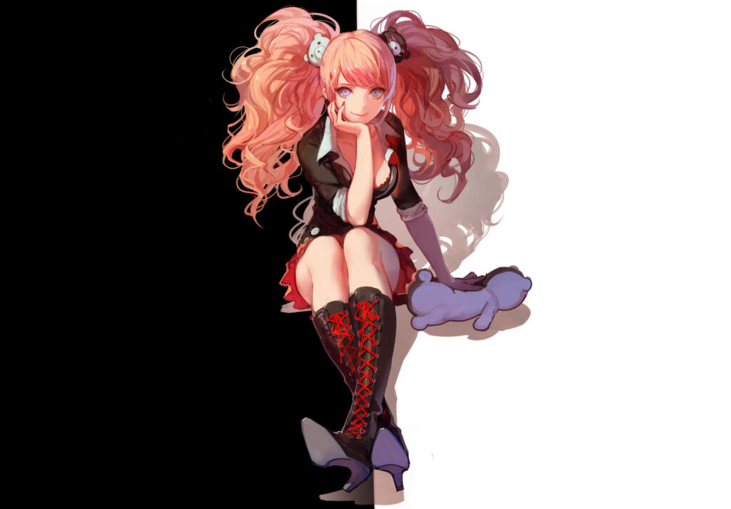 Junko Enoshima Wallpaper: Striking Black & White Design for Fans