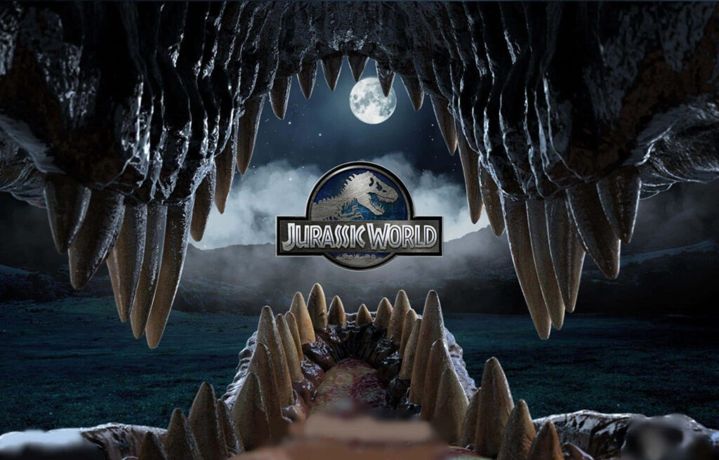Jurassic World Dinosaur Wallpaper: Thrilling Night Sky View