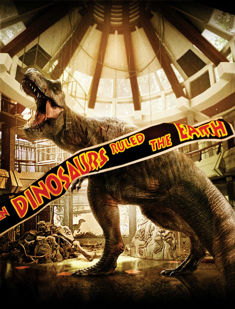 Jurassic World T-Rex Wallpaper: Roaring Dinosaur Museum Background