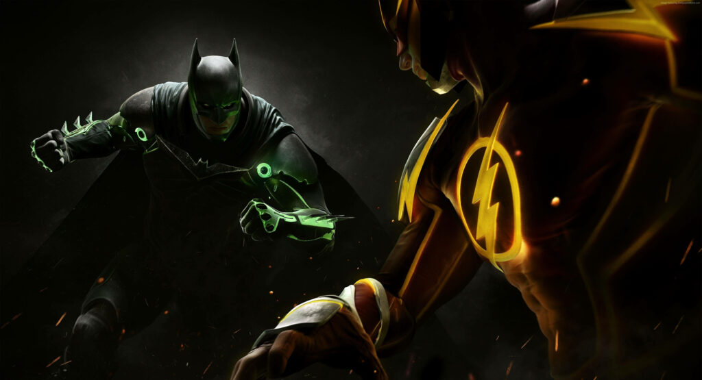 Gotham's Fastest: Batman and Flash Clash in 4K PS4 Wallpaper