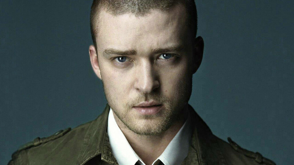 Justin Timberlake Portrait Wallpaper: Dark Background, White Shirt Look