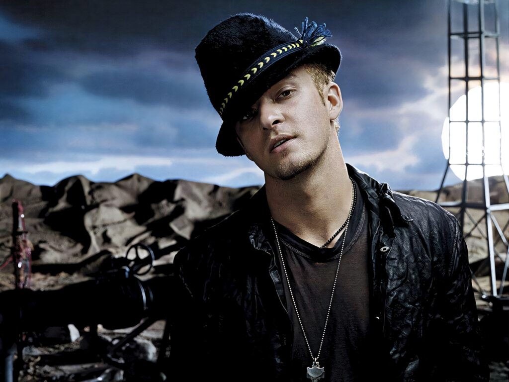 Stylish Justin Timberlake Wallpaper: Leather Jacket & Moody Sky