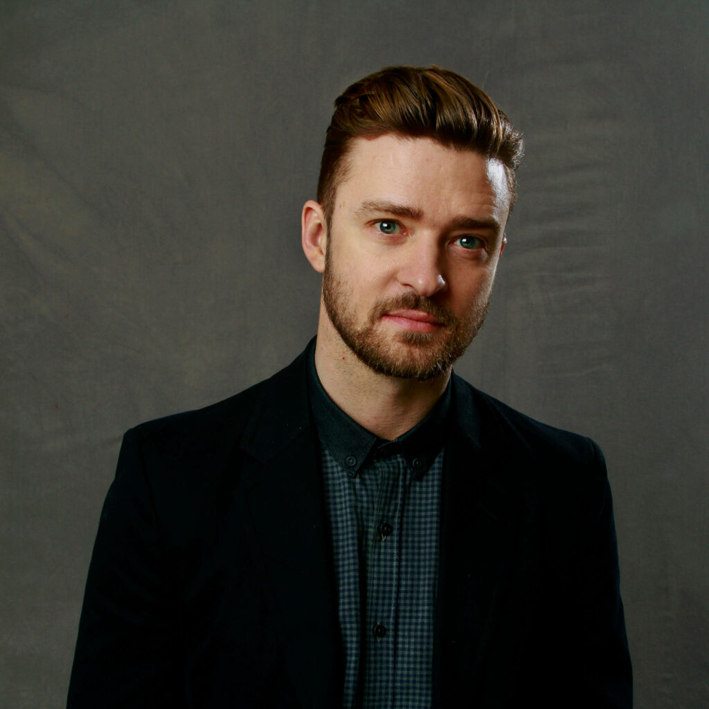 Justin Timberlake Wallpaper: Golden Slicked-Back Hair & Dark Outfit