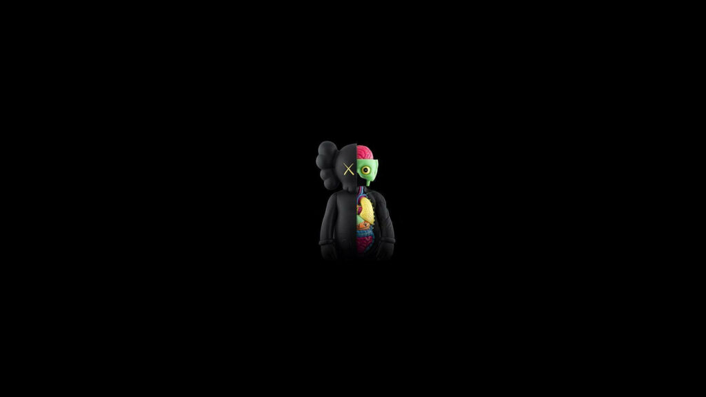 Organic Minimalism: KAWS Character Dark Wallpaper