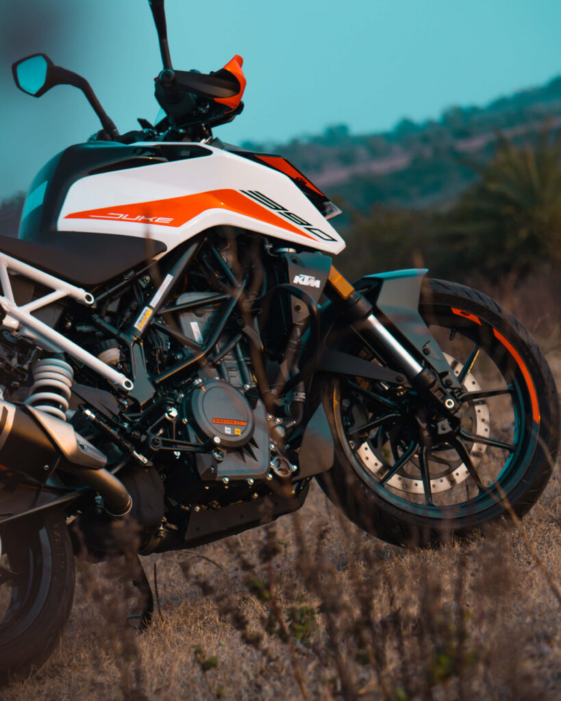 Dynamic KTM Duke 390 Wallpaper: Speed & Adventure Background