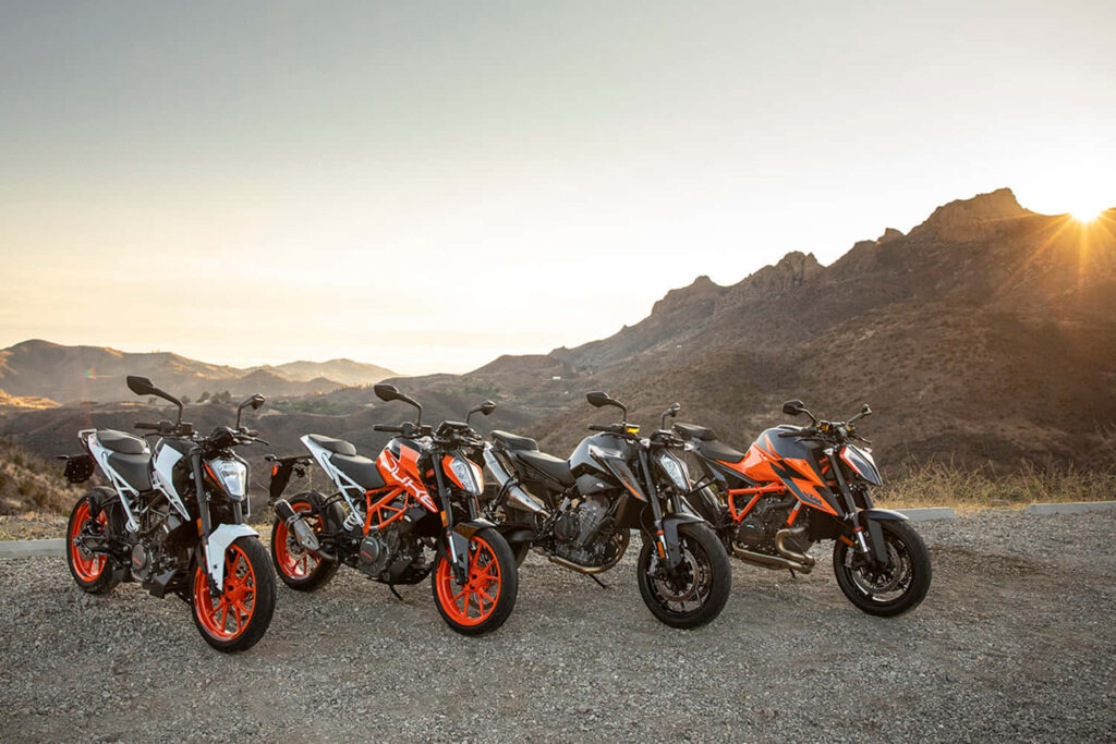 Stunning KTM Duke Motorcycles Wallpaper: Sunset Adventure Design