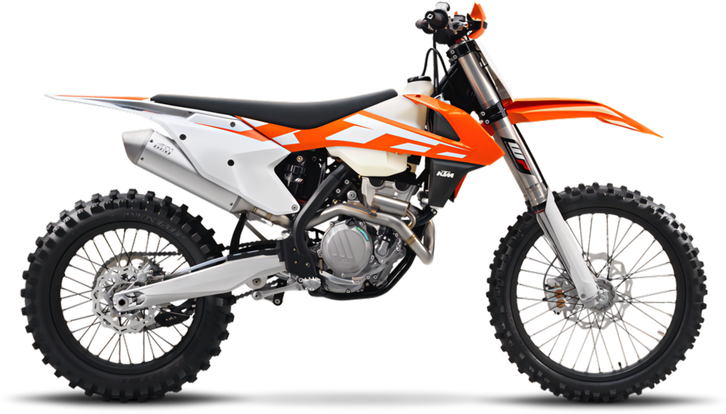 KTM Offroad Motorcycle Wallpaper: Striking Orange & White Design