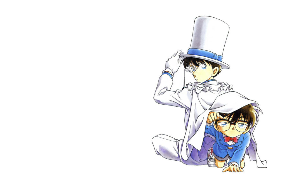 Kaito Kid & Conan Edogawa Wallpaper: Iconic Detective Duo Design