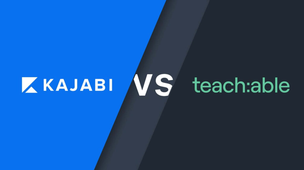 Kajabi vs. Teachable: Side-by-Side Wallpaper Comparison Graphic