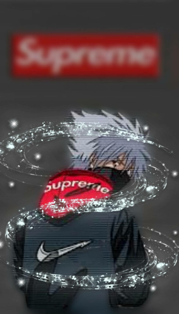 Supreme Style: Kakashi Embraces Urban Fashion in Aesthetic Wallpaper