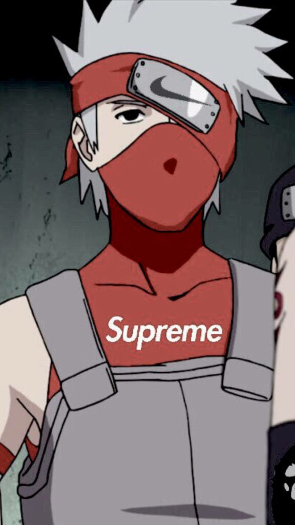 Stealth Style: Kakashi Hatake dons Supreme mask, rocking a Gray Overall! Wallpaper