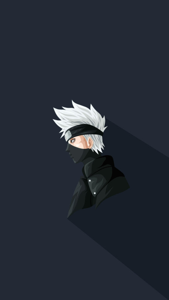 The Mysterious Ninja: Kakashi Hatake's Striking Anime Portrait Wallpaper
