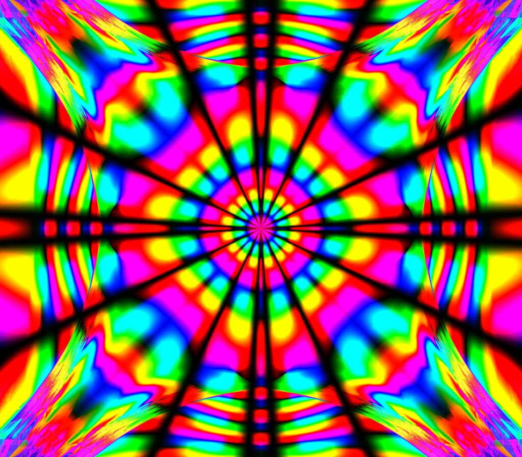 Vibrant 6400x5600 Fractal Wallpaper: Captivating Kaleidoscopic Background