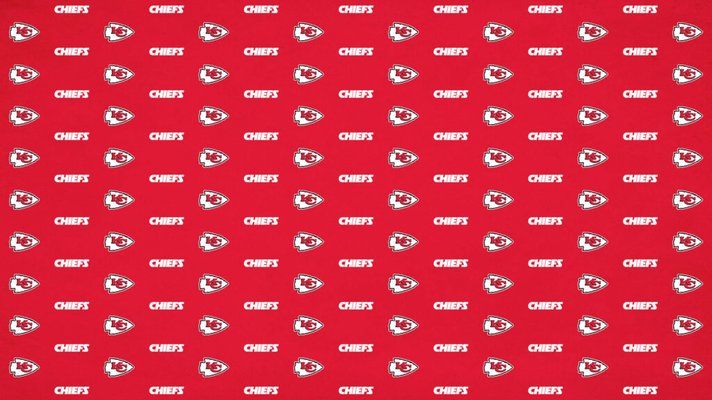 Kansas City Chiefs logo and CHIEFS text pattern on bold red NFL team wallpaper background