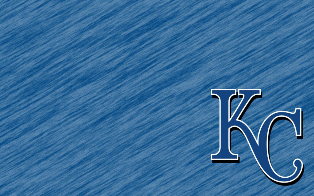 Kansas City Royals KC logo on textured blue background baseball team wallpaper background
