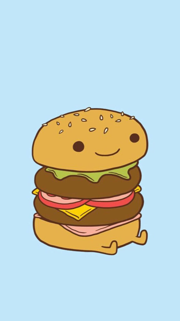 Kawaii Cheeseburger Character Wallpaper: Cute & Cheerful Design