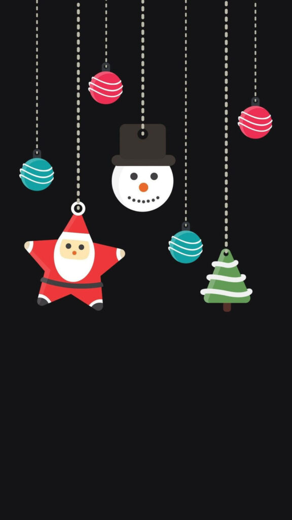Kawaii Christmas Decorations Wallpaper: Cute Snowman & Ornaments
