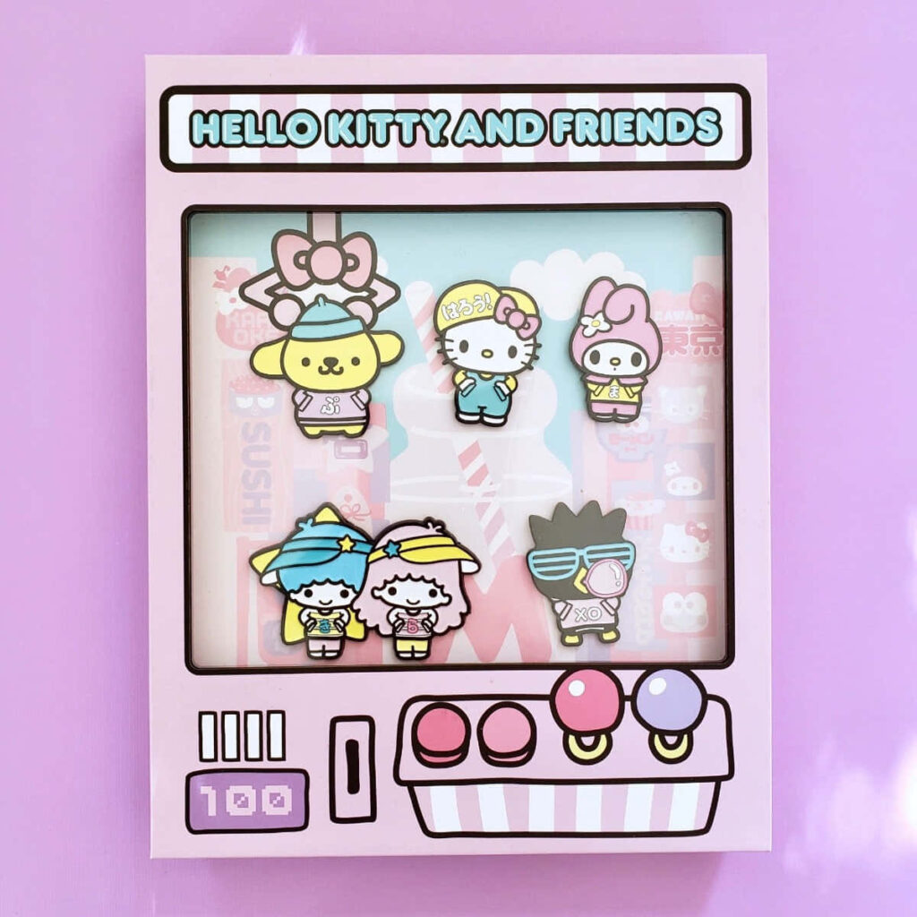 Kawaii Hello Kitty Vending Machine Wallpaper – Cute Pastel Background