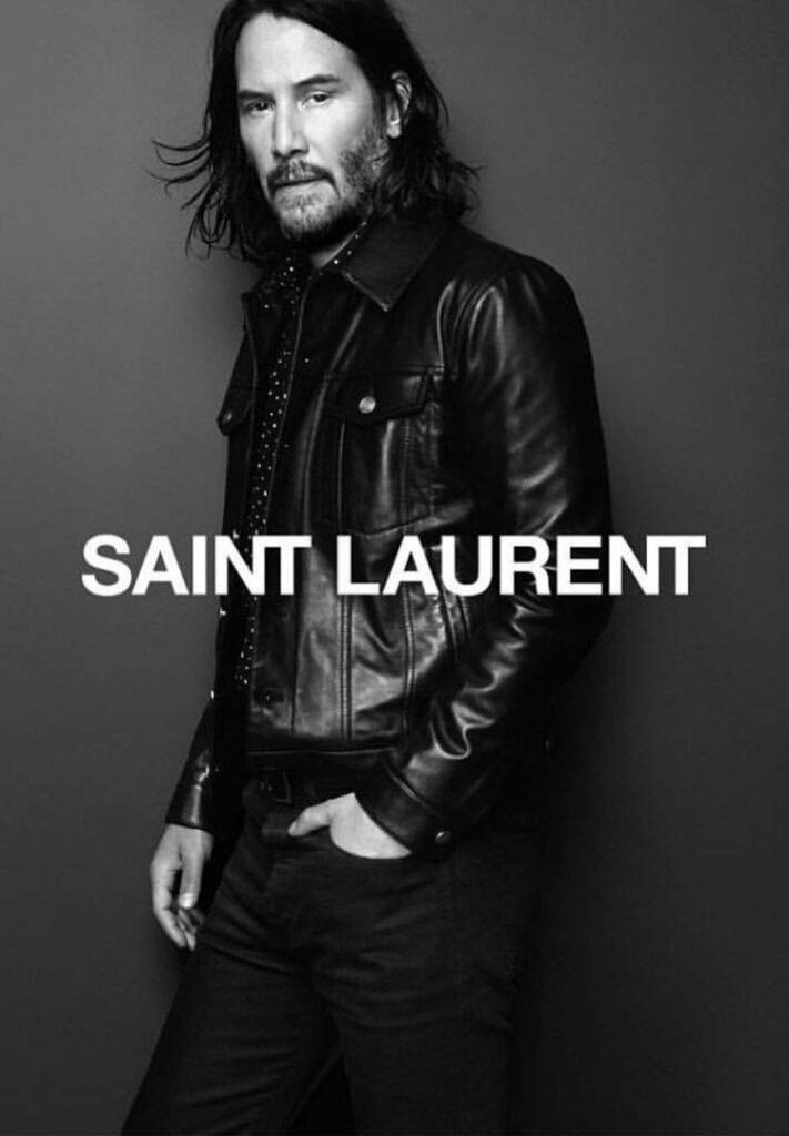 Keanu Reeves in Saint Laurent: Striking Wallpaper of Timeless Style