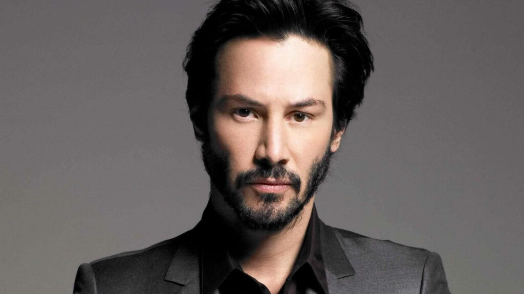 Stylish Keanu Reeves Headshot Wallpaper Background - Charisma and Elegance