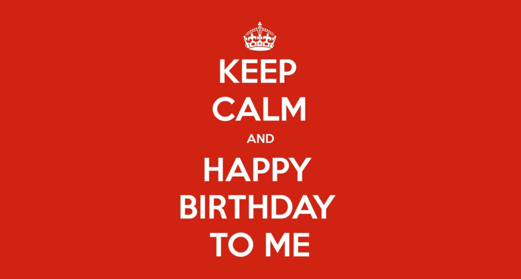 Keep Calm Birthday Wallpaper: Red Background & Crown Graphic