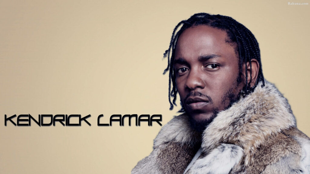 Kendrick Lamar Wallpaper: Bold Style in Fur Coat on Brown Background