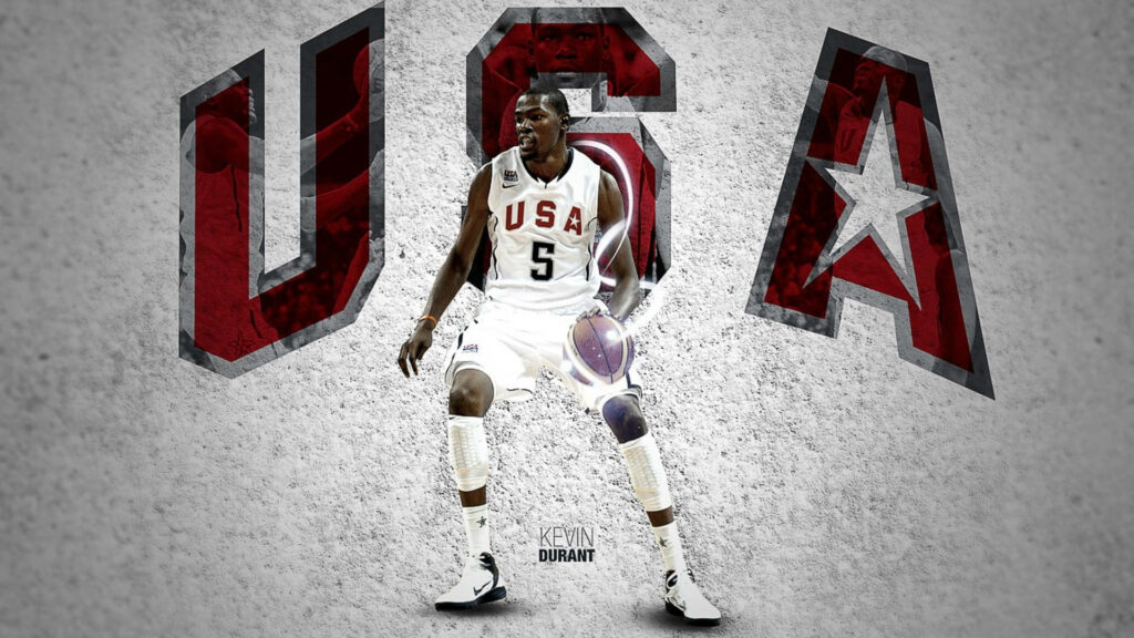 Kevin Durant USA Basketball Wallpaper: Bold Design & Athleticism