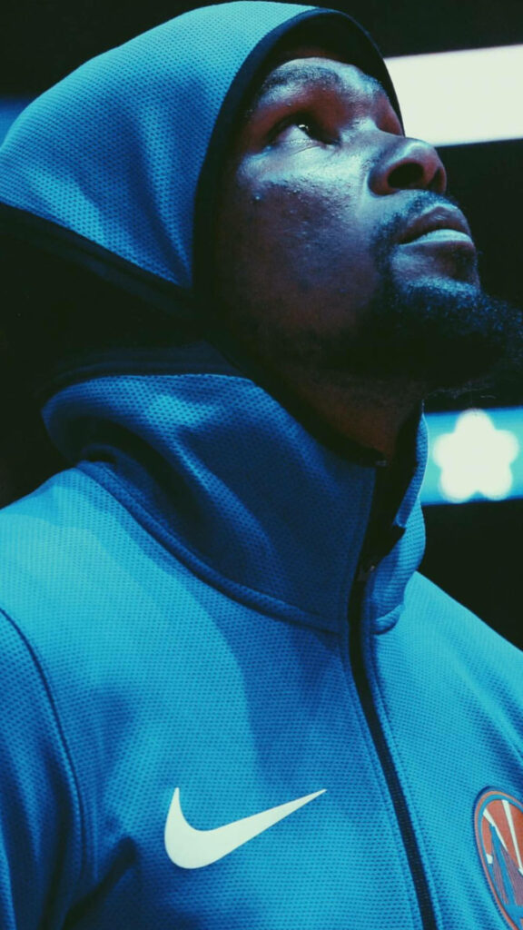 Kevin Durant in Nike Jacket: Striking Confidence Wallpaper Background