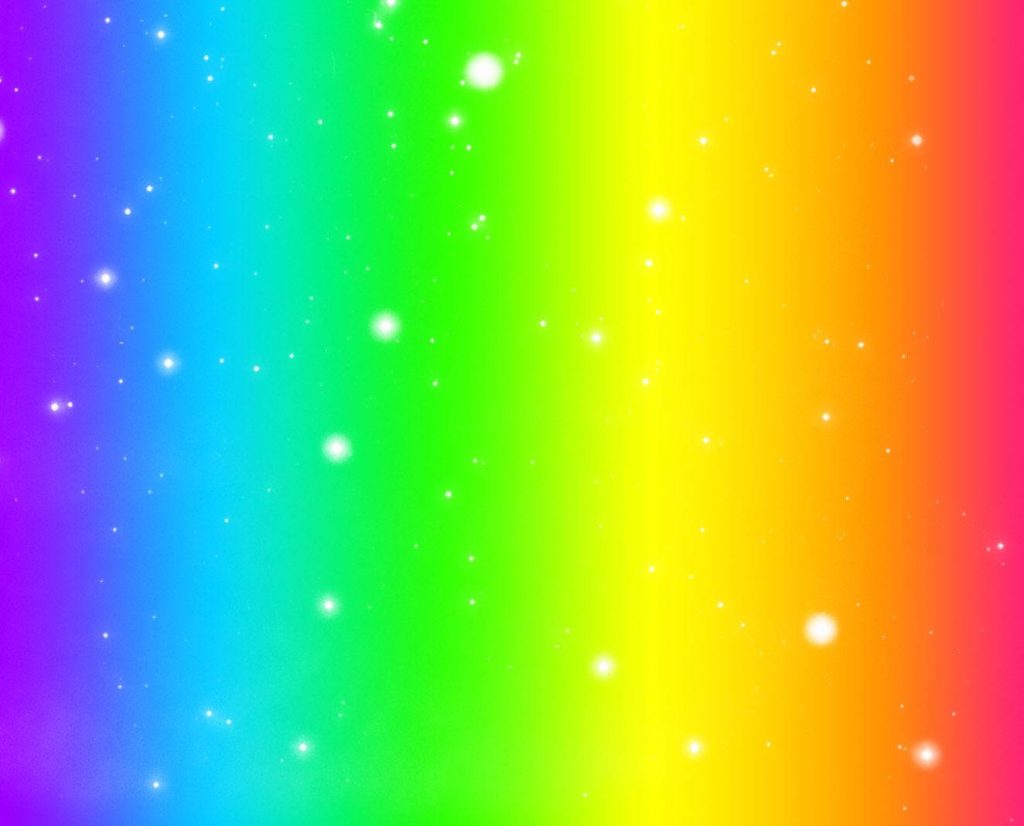 Kidcore sparkling rainbow wallpaper with vertical gradient and glowing white stars background