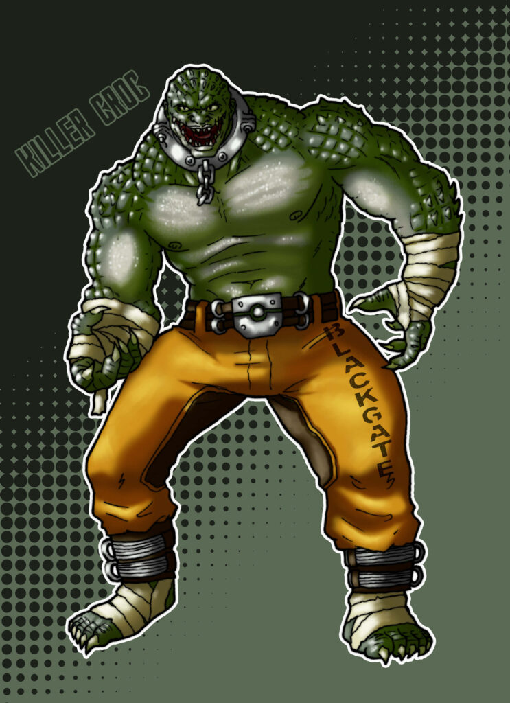 Killer Croc Dynamic Wallpaper: Muscular Reptilian Fury Background