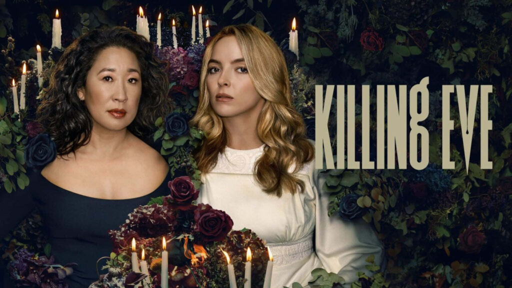 Killing Eve Wallpaper: Dramatic Poster with Flowers & Candles