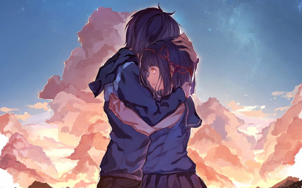 The Enchanting Protagonists of Kimi No Na Wa: Your Name in Stunning HD Manga Artwork Wallpaper