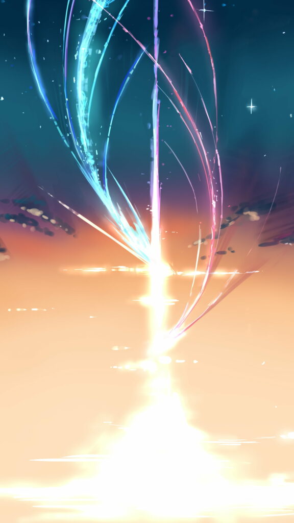 Anime Love Across Time and Sky: Kimi no Na wa Reverberation with Shiny Stars Wallpaper