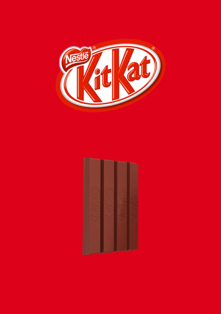 Iconic Kit Kat Logo Wallpaper: Bold Red Background & Chocolate Delight