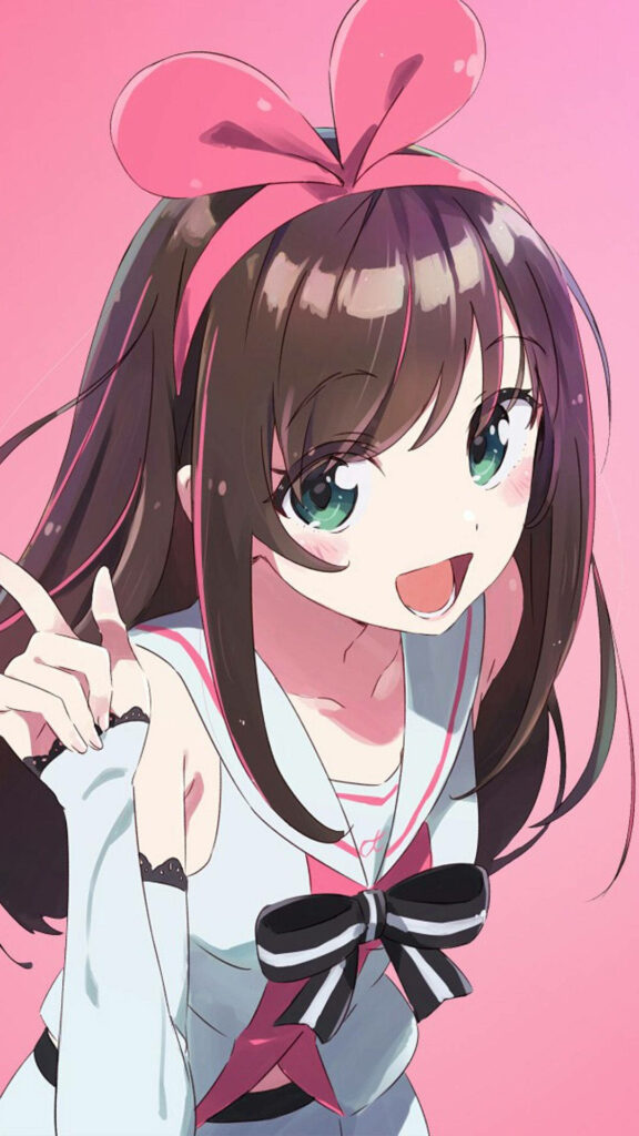 Virtual Idol: Kizuna Ai, a Stunning HD Anime Phone Background Wallpaper
