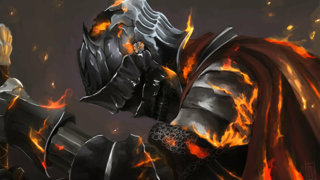 Legendary Knight in Glistening Armor: A Majestic Tribute to Dark Souls III's Intense Battles Wallpaper