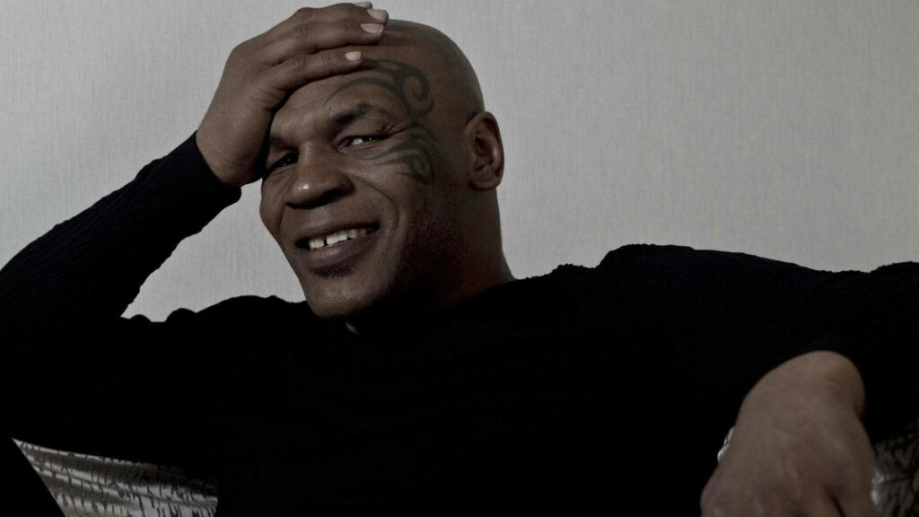 Majestic Mike: Tyson's Timeless Modeling Pose Wallpaper