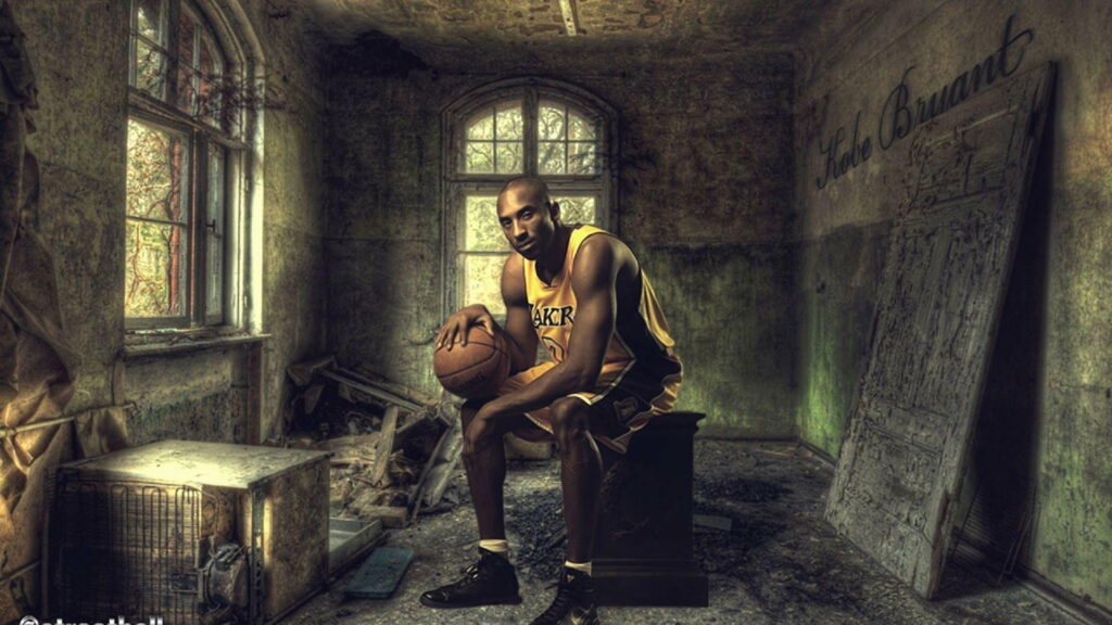 Kobe Bryant: Reflecting with the Ball in a Gritty Space - HD Wallpaper
