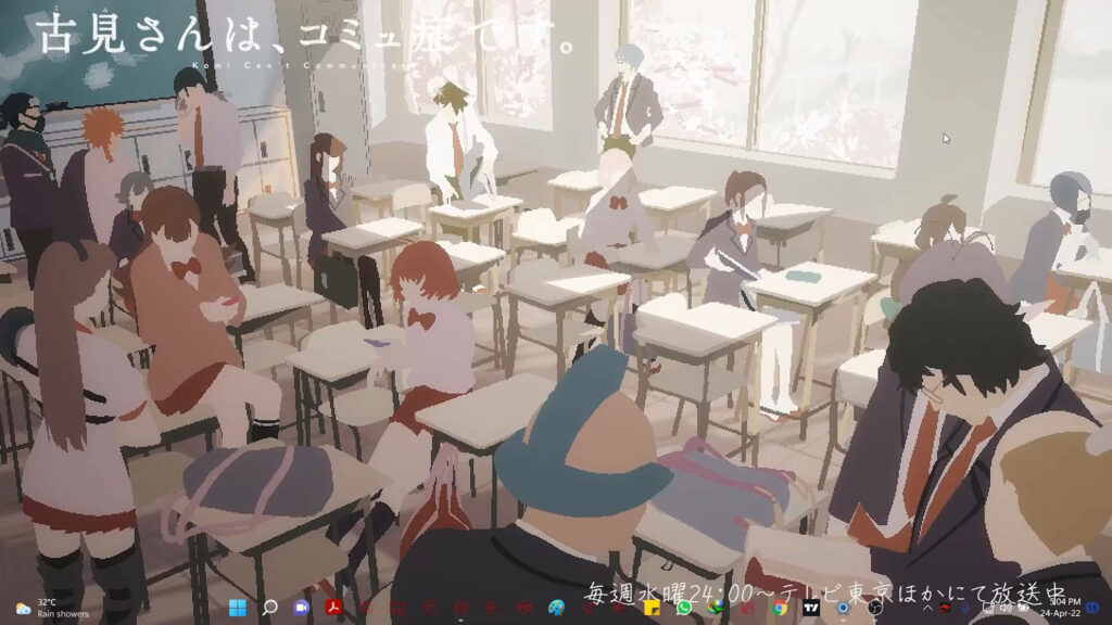 Vibrant Komi Can't Communicate Classroom Wallpaper - Connection & Fun