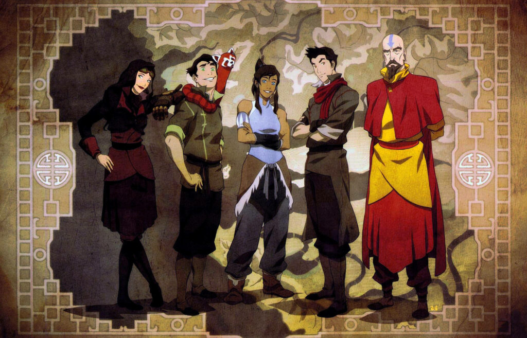 Korra and Allies Unite: Stunning Wallpaper from Avatar Universe