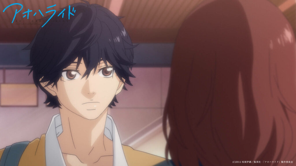 Handsome Kou from Ao Haru Ride with calm thoughtful expression gentle anime atmosphere wallpaper