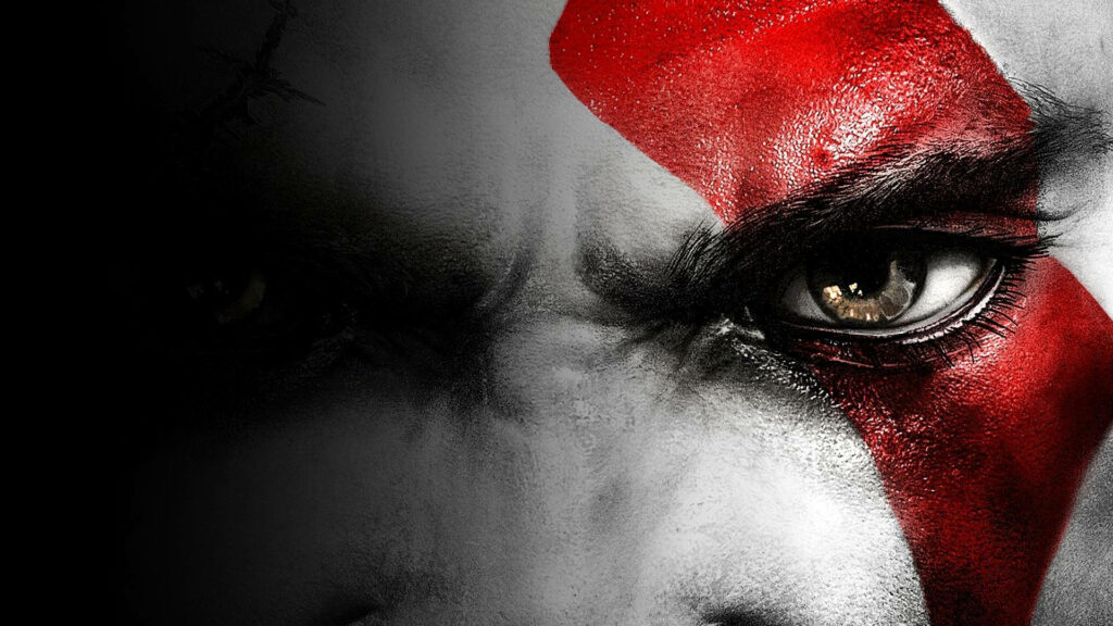 Fierce Gaze of Kratos: The Iconic Hero of God of War Series Engages in Full HD Glory Wallpaper