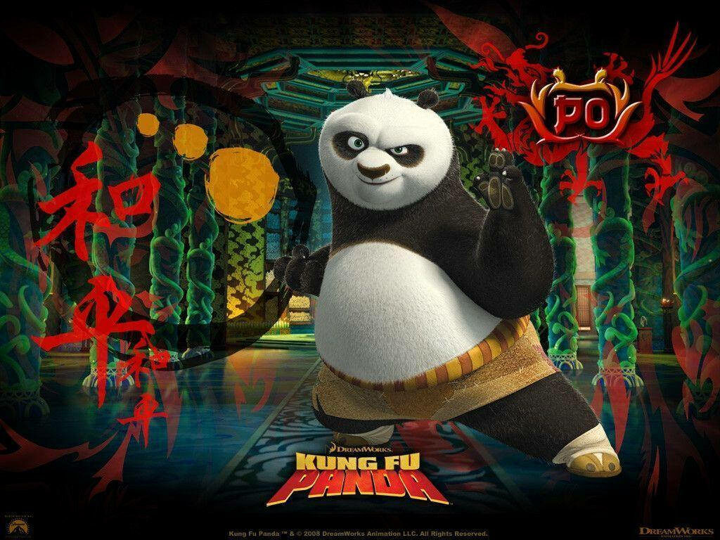 Dynamic Kung Fu Panda Wallpaper: Po in Martial Arts Action