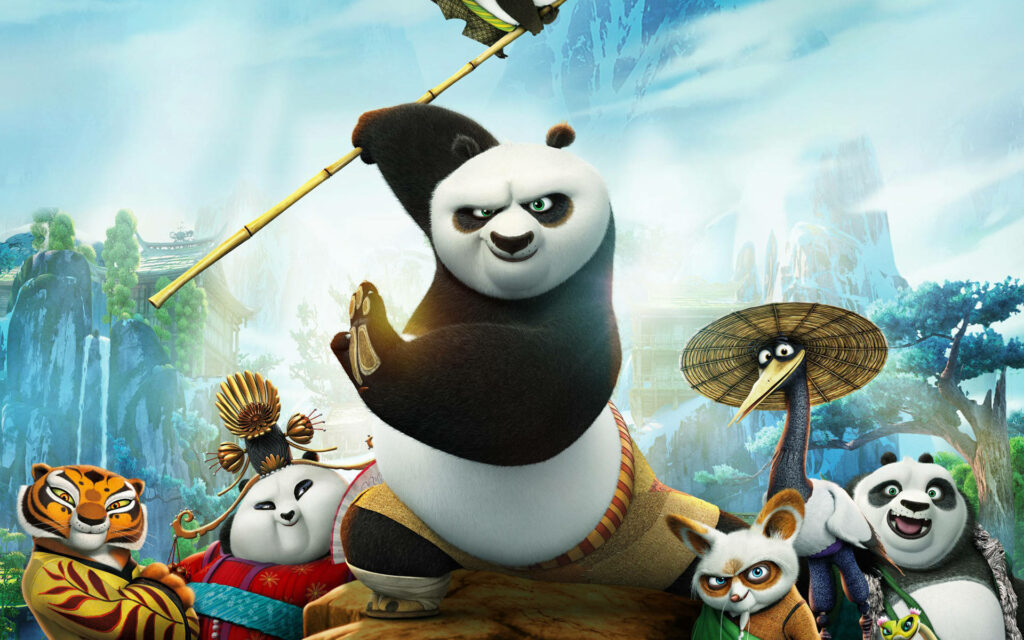 Epic Kung Fu Panda Wallpaper: Po & Friends in Vibrant Adventure