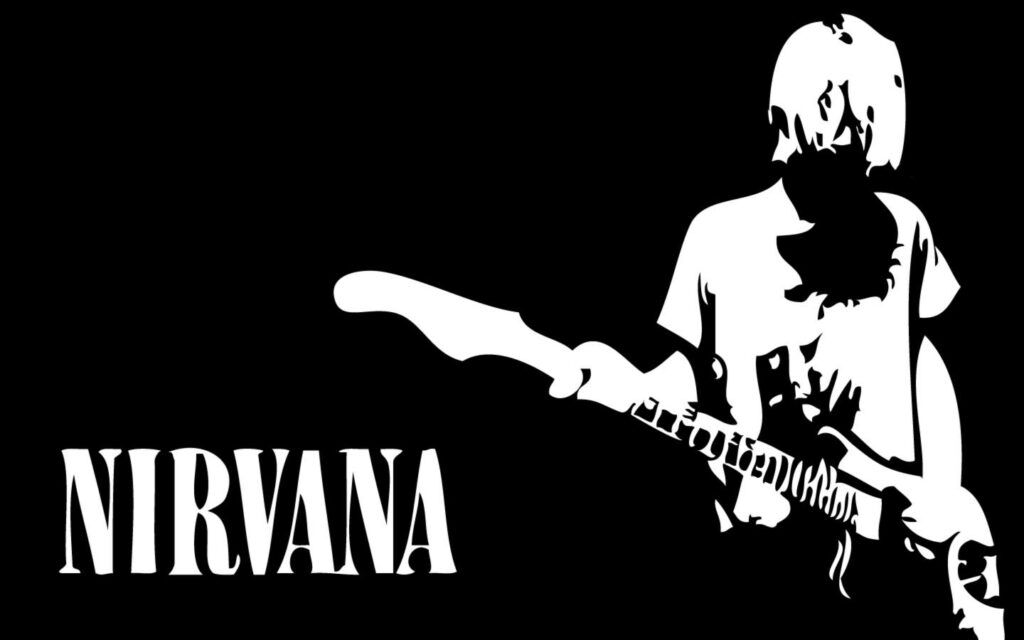 Minimalist Kurt Cobain Vector Art Wallpaper - Nirvana Iconic Design