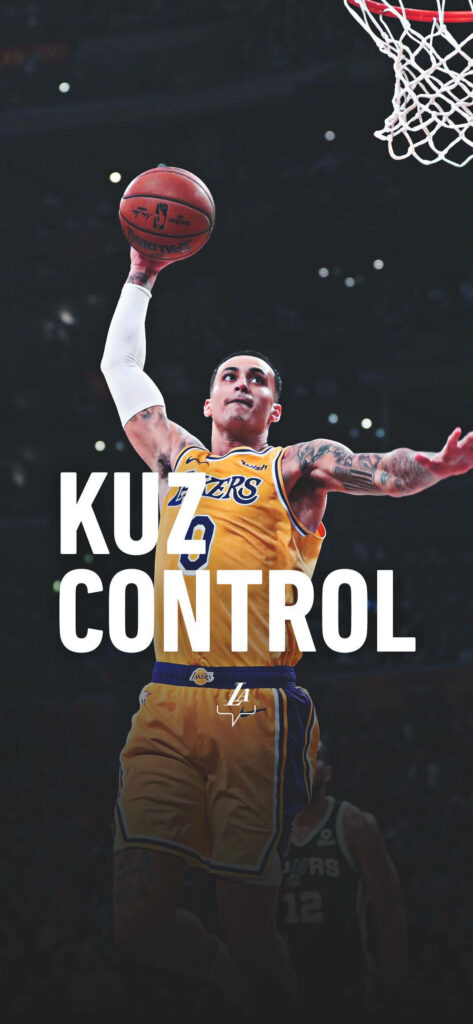 NBA Superstar Kyle Kuzma Soars High in Impressive 'Kuz Control' Poster - Epic Hoops Background Image Wallpaper