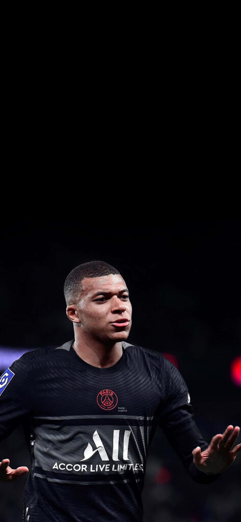 Dynamic Kylian Mbappe Action Wallpaper - Striking Background