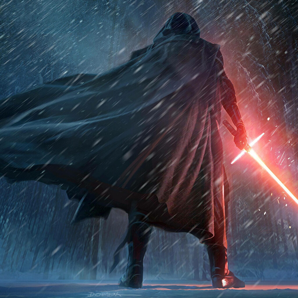 Kylo Ren Snowy Background Wallpaper: Dark Power & Mystery
