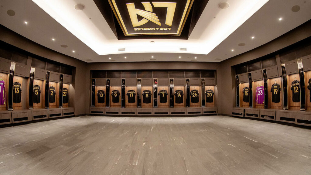 LAFC Locker Room Wallpaper: Stylish Player Shirts & Modern Design
